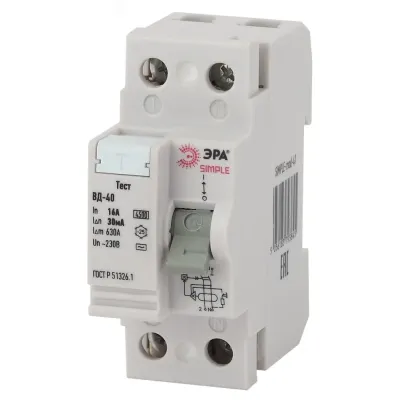 УЗО ЭРА SIMPLE SIMPLE-mod-43 ВД-40 2P 40А/30мА