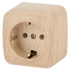 3-202-11 Intro Розетка 2P+E Schuko, 16А-250В, IP20, ОУ, Polo, сосна (16/320/3840)