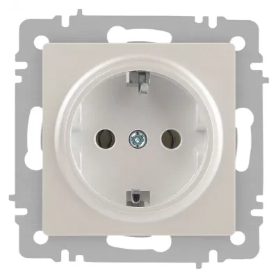 Розетка Intro Accent 6-202-06 2P+E Schuko, 16А-250В, IP20, СУ, перламутр
