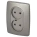 Розетка ЭРА Серия 12 12-2107-16 , 2X2P, 16А-250В, титан