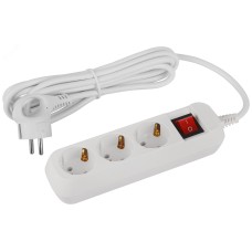 Удлинитель электрический ЭРА UDL-16-330-ES Greenline 3 розетки с заземлением с выключателем 3м ПВС 3x1мм2