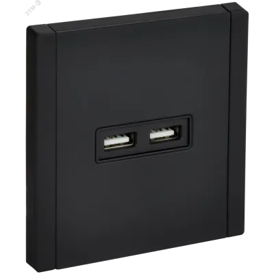 FORTE&PIANO Розетка USB A+A 3,1А FP149M металл черный IEK