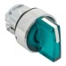 Исполнительный механизм переключателя SB4 зеленый на 3 положения возвратный без фиксации, с подсветкой с короткой ручкой IP65