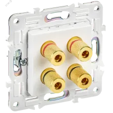 SKANDY Аудиорозетка 4-местная SK-A01W арктический белый IEK