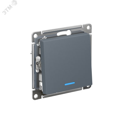 ATLASDESIGN 1-клавишный ПЕРЕКЛЮЧАТЕЛЬ с подсветкой, сх.6а, 10АХ, быстрозажимные клеммы, ГРИФЕЛЬ