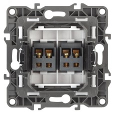 12-3112-12 ЭРА Розетка аудио двойная, IP20, Эра12, графит (10/100/3200)