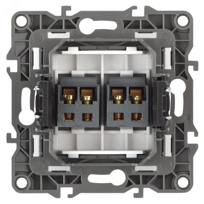 12-3112-12 ЭРА Розетка аудио двойная, IP20, Эра12, графит (10/100/3200)