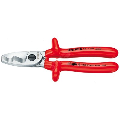 Кабелерез с двойными режущими кромками резка - кабель 20мм (70мм AWG 2/0) L=200мм хромированный обливные рукоятки