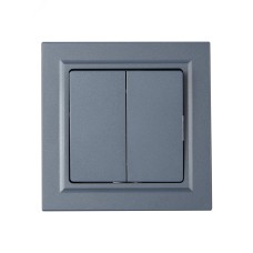 BRITE Выключатель двухклавишный 10А в сборе ВСР10-2-0-БрМ маренго IEK