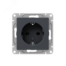Механизм розетки  16А  с заземлением  без шторок  графит Эпика EKF