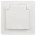 Розетка Intro Style 7-209-01 2P+E Schuko с крышкой штор., 16А-250В, IP44, СУ, белый