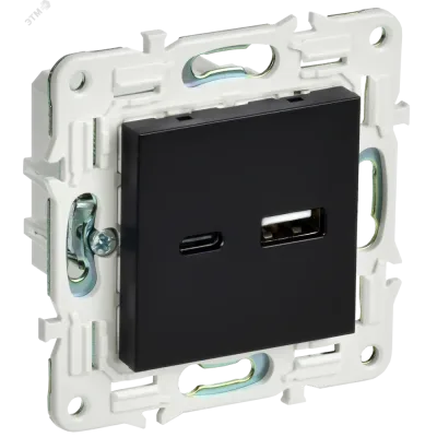SKANDY Розетка USB A+C 18Вт SK-R13Bl черный IEK