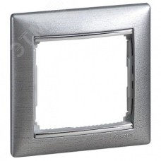 Рамка 1местная алюминий матовый VALENA DIY