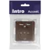 Розетка Intro Accent 6-410-10 , P+E Schuko со шторками, 16А-250В + 2хUSB, IP20, СУ, венге