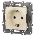 14-2102-02 ЭРА Розетка 2P+E Schuko со шторками, 16A-250В, IP20, Эра Elegance, сл.кость (10/100/3000)