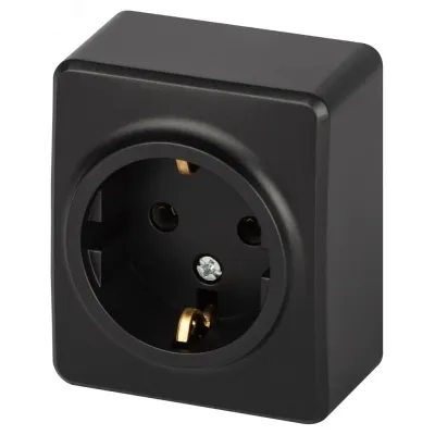 Розетка ЭРА Эксперт 11-2203-05 2P+E Schuko IP20 16A-250В ОУ антрацит