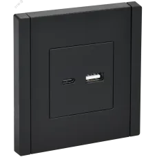 FORTE&PIANO Розетка USB A+C 3,1А FP150 черный IEK
