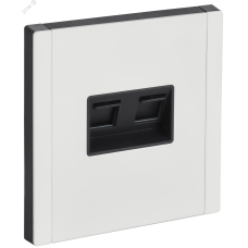 FORTE&PIANO Розетка компьютерная двойная RJ45 кат.6 FP234M металл белый IEK