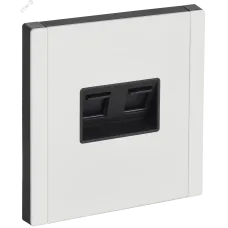 FORTE&PIANO Розетка компьютерная двойная RJ45 кат.6 FP234M металл белый IEK