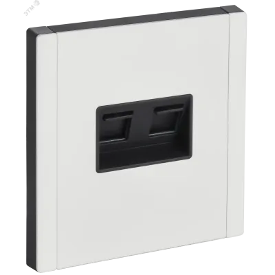 FORTE&PIANO Розетка компьютерная двойная RJ45 кат.6 FP234M металл белый IEK