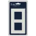 Рамка для розеток и выключателей ЭРА Elegance 14-5102-01М на 2 поста, стекло, белый матовый+бел.