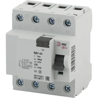 УЗО ЭРА PRO NO-902-53 ВД1-63 4P 100А 30мА