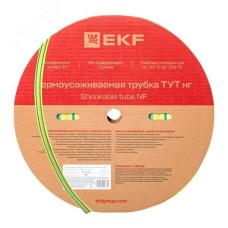 Термоусаживаемая трубка ТУТ 16/8 жел-зел EKF