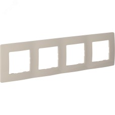 Рамка 4-местная слоновая кость ETIKA