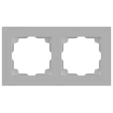 Рамка для розеток и выключателей Intro Accent 6-502-03 на 2 поста, СУ, алюминий