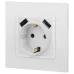 Розетка ЭРА Elegance 14-4109-01М 2P+E 16A-250В, штор. с 2xUSB 5В-3А, белый матовый