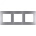 Рамка 3-местная алюминий ETIKA