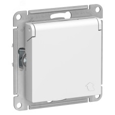 ATLASDESIGN РОЗЕТКА с заземл. со шторками с крышкой, 16А, IP20, механизм, ЛОТОС
