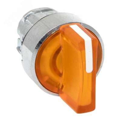 Исполнительный механизм переключателя SB4 желтый на 3 положения с фиксацией, с подсветкой с короткой ручкой IP65