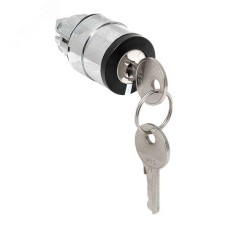 Исполнительный механизм переключателя ХB4 на 3 положения с замком, возвратный без фиксации IP65