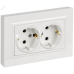 BRITE Розетка 2-местная с заземлением с защитными шторками плоская 16А в сборе РСшПл12-3-БрБ белый BRITE Розетка 2-местная с заземлением с защитными шторками плоская 16А в сборе РСшПл12-3-БрБ белый