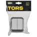 TORS Выключатель двухклавишный проходной 10А IP55 TS225 сер-бел IEK