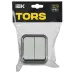TORS Выключатель двухклавишный проходной 10А IP55 TS225 сер-бел IEK