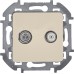 Розетка двойная TV+SAT тип звезда двухкабельная слоновая кость INSPIRIA