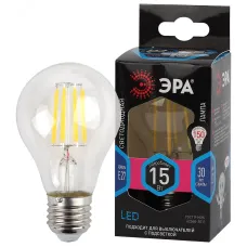 Лампочка светодиодная ЭРА F-LED A60-15W-840-E27 Е27 / Е27 15Вт филамент груша нейтральный белый свет