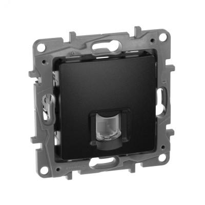 Розетка телефонная RJ11 антрацит ETIKA