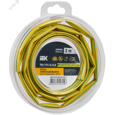 Трубка термоусадочная ТТУ нг-LS 5/2,5 желто-зеленая (2м/упак) IEK