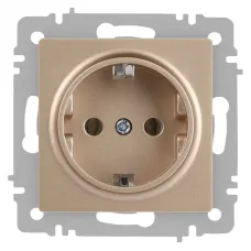 Розетка Intro Accent 6-202-04 2P+E Schuko, 16А-250В, IP20, СУ, шампань