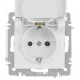 Розетка Intro Accent 6-203-01М 2P+E Schuko с крышкой, 16А-250В, IP20, СУ, белый матовый
