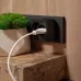 Тройник электрический 10А без заземления, черный