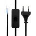 Шнур сетевой с выключателем 2х0,75 мм, 1,8 м черный