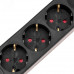 Удлинитель STANDARD 3 гнезда, 3 м, 3х1,0 мм2, с/з, с выключателем, 2 USB, черный