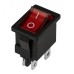 Выключатель клавишный 250V 6А (4с) ON-OFF красный с подсветкой Mini (RWB-207, SC-768) Индивидуальная упаковка 1 шт