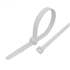 Хомут-стяжка кабельная нейлоновая 350x4,8 мм, белая, 100 шт