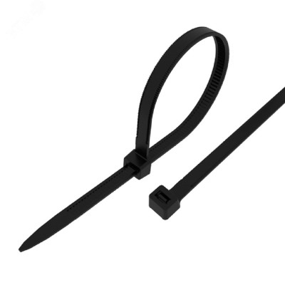 Хомут-стяжкa нейлоновая с тройным замком 250x3,6 мм, черная, упаковка 100 шт, REXANT