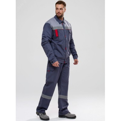 Костюм Флагман-Фаворит-2 СОП IMP (тк.Саржа,250) п/к, т.серый/св.серый, р. 44-46/170-176